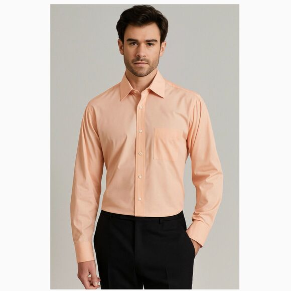Burberry London Multicolor Apricot Dress Shirt Quiet Luxury Size L - Picture 1 of 10